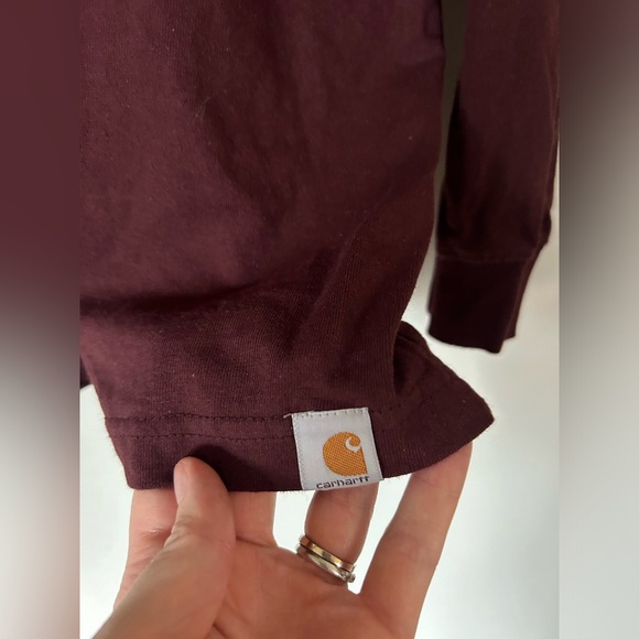 Burgundy Carhartt Long Sleeve Tee Size Large - Picture 2 of 6